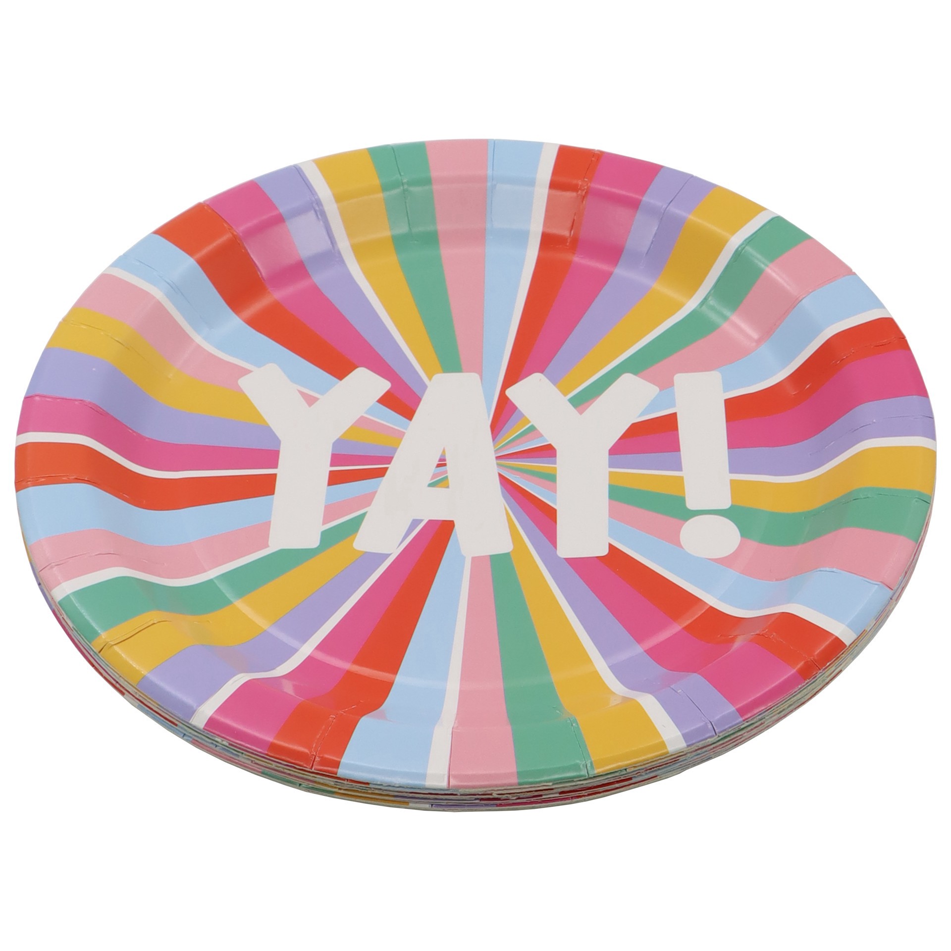slide 2 of 2, 9" Multicolor Yay! Paper Plates, 10ct. By Celebrate It, 10 ct