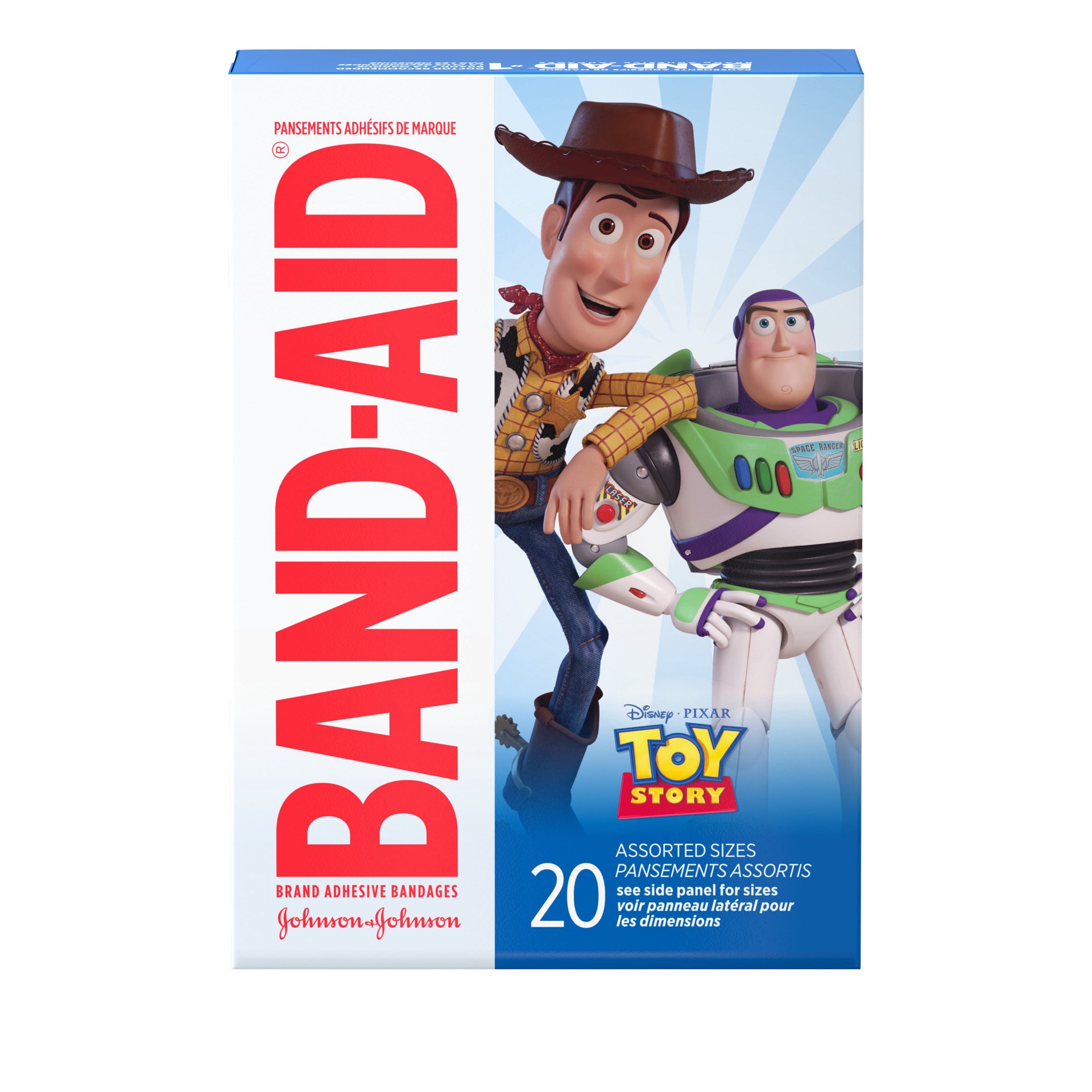 slide 8 of 9, BAND-AID Adhesive Bandages for Minor Cuts and Scrapes, Disney/Pixar Toy Story 4 for Kids, Assorted Sizes 20 ct, 20 ct