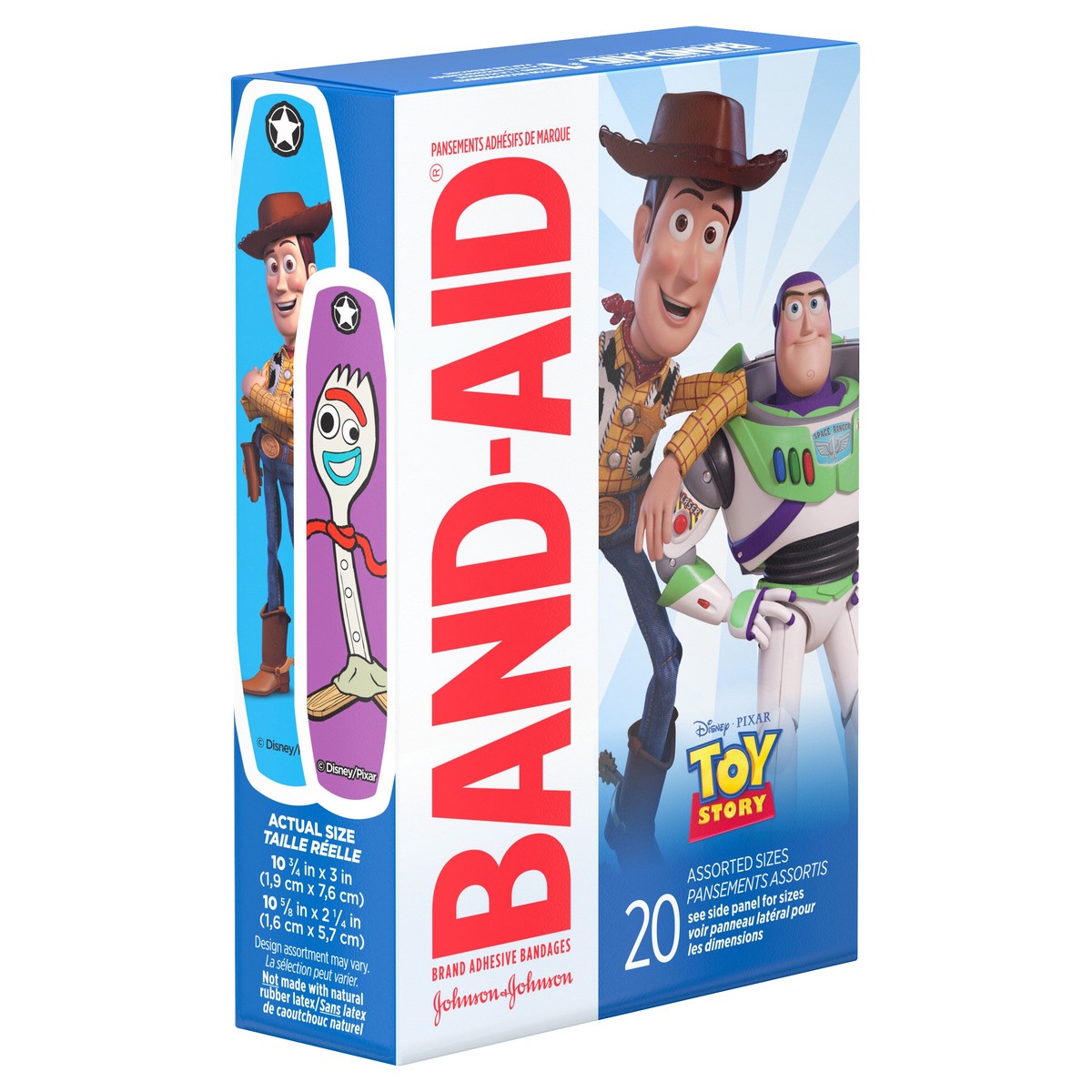 slide 1 of 9, BAND-AID Adhesive Bandages for Minor Cuts and Scrapes, Disney/Pixar Toy Story 4 for Kids, Assorted Sizes 20 ct, 20 ct