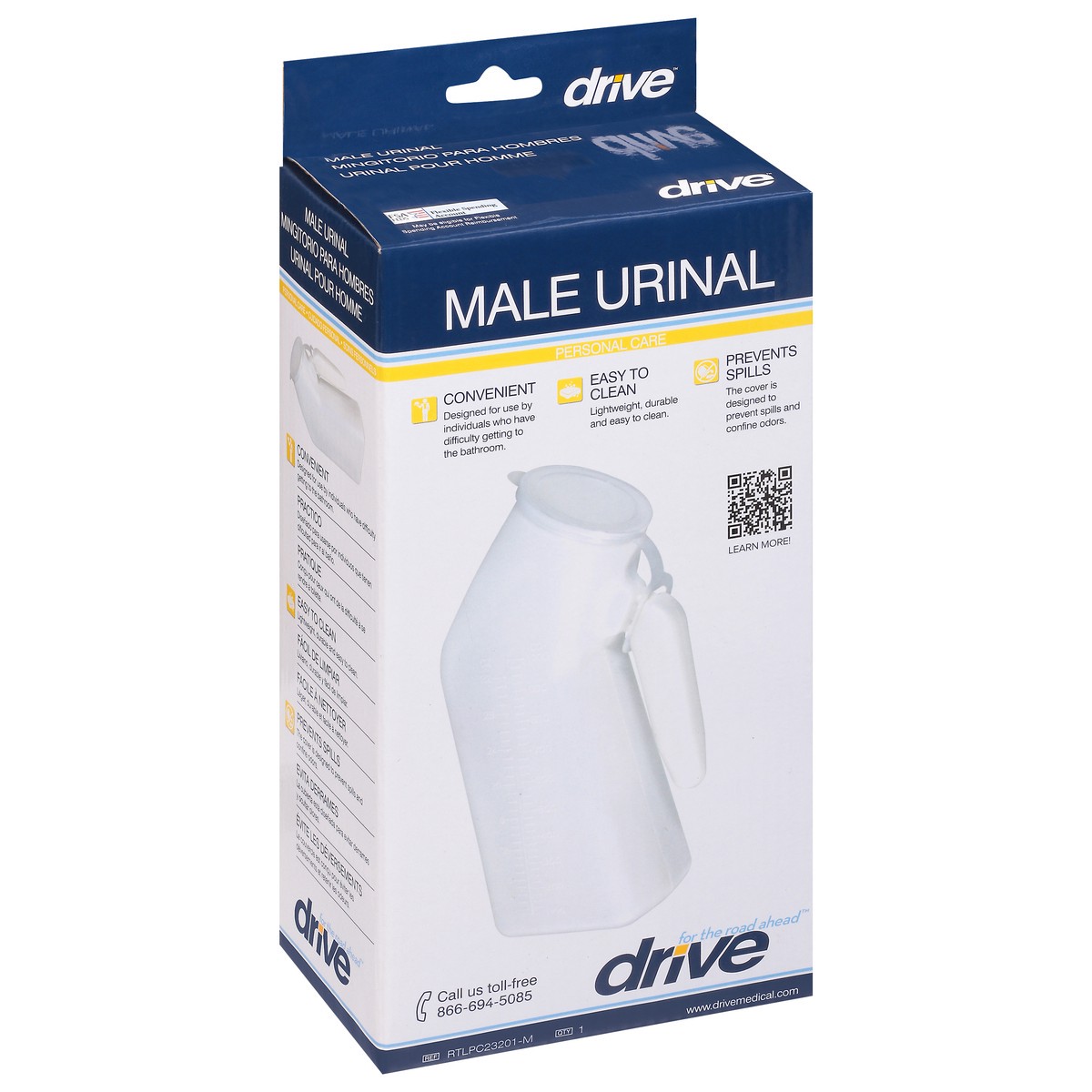 slide 8 of 9, Drive Personal Care Male Urinal 1 ea, 1 ct