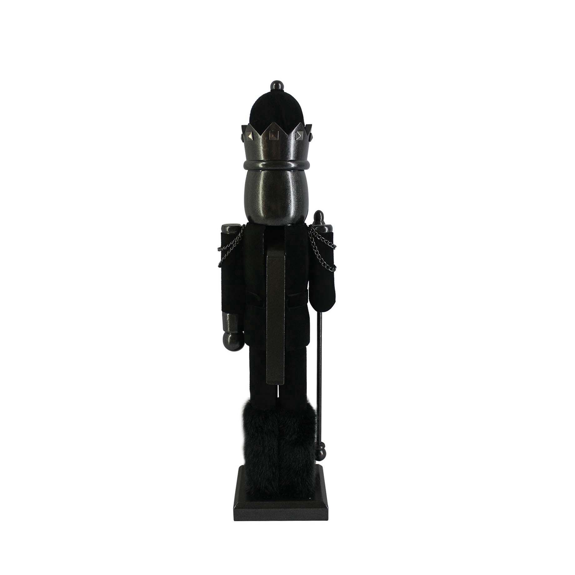 slide 4 of 5, 16" Black Wood Nutcracker With Staff By Ashland, 16 in