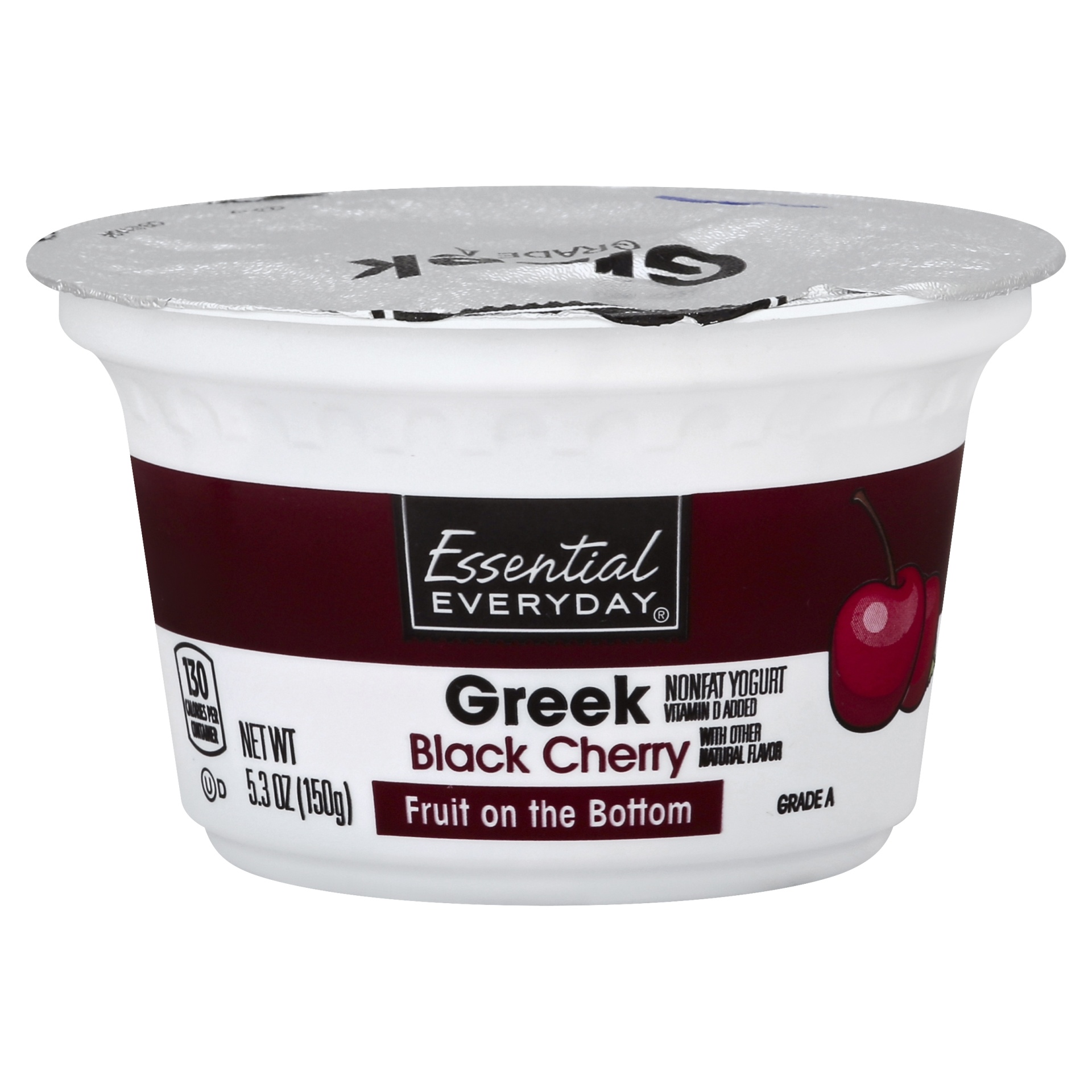 slide 1 of 1, Essential Everyday Black Cherry Yogurt Greek Fob, 5.3 oz