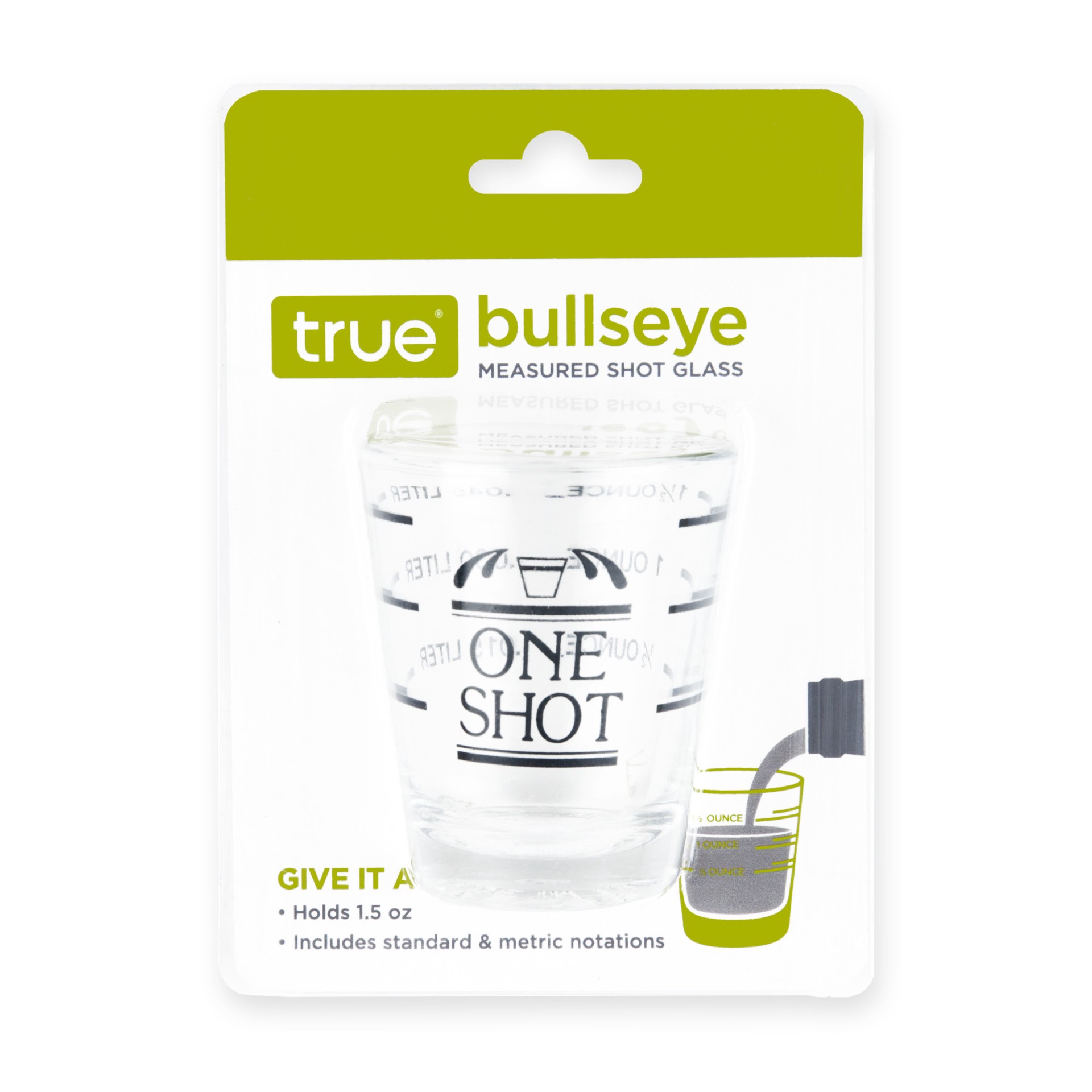 slide 3 of 3, True Bullseye Measured Shot Glass 1 ea, 1 ct