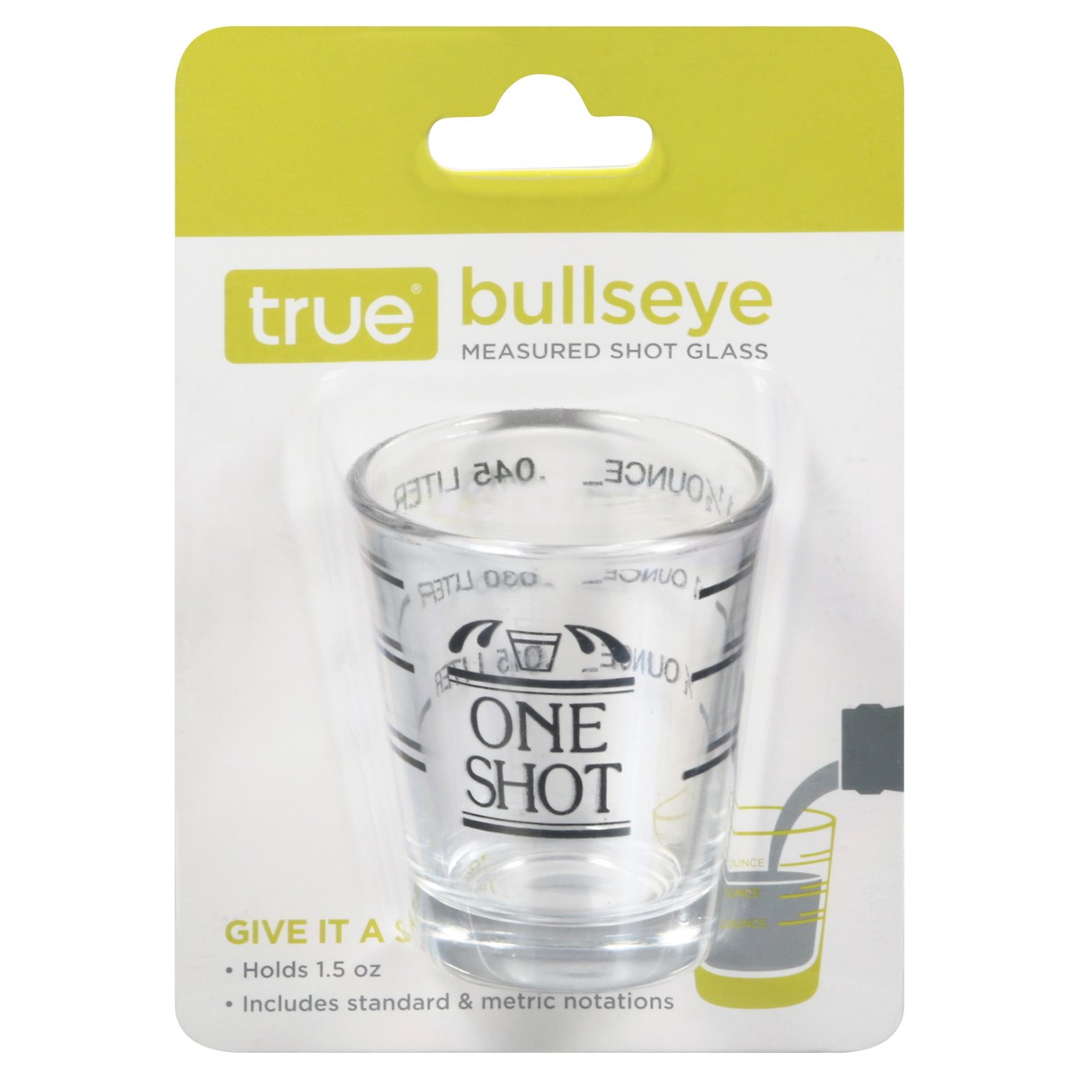 slide 1 of 3, True Bullseye Measured Shot Glass 1 ea, 1 ct