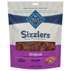 Blue Sizzlers Original Bacon-Style Dog Treats 15 oz