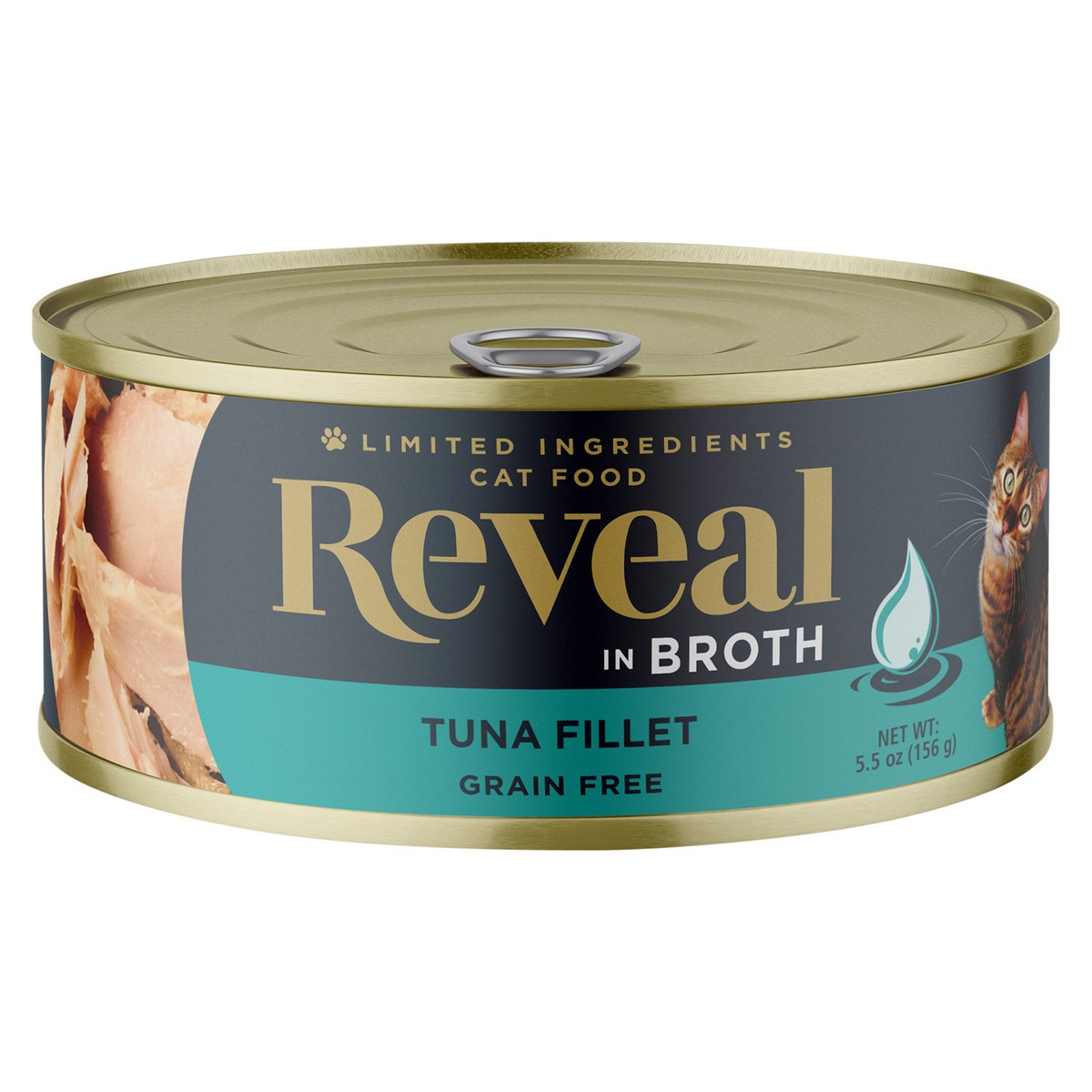 slide 10 of 10, Reveal Natural Wet Cat Food, Tuna Fillet in Broth, 5.5 oz Can, 5.50 oz