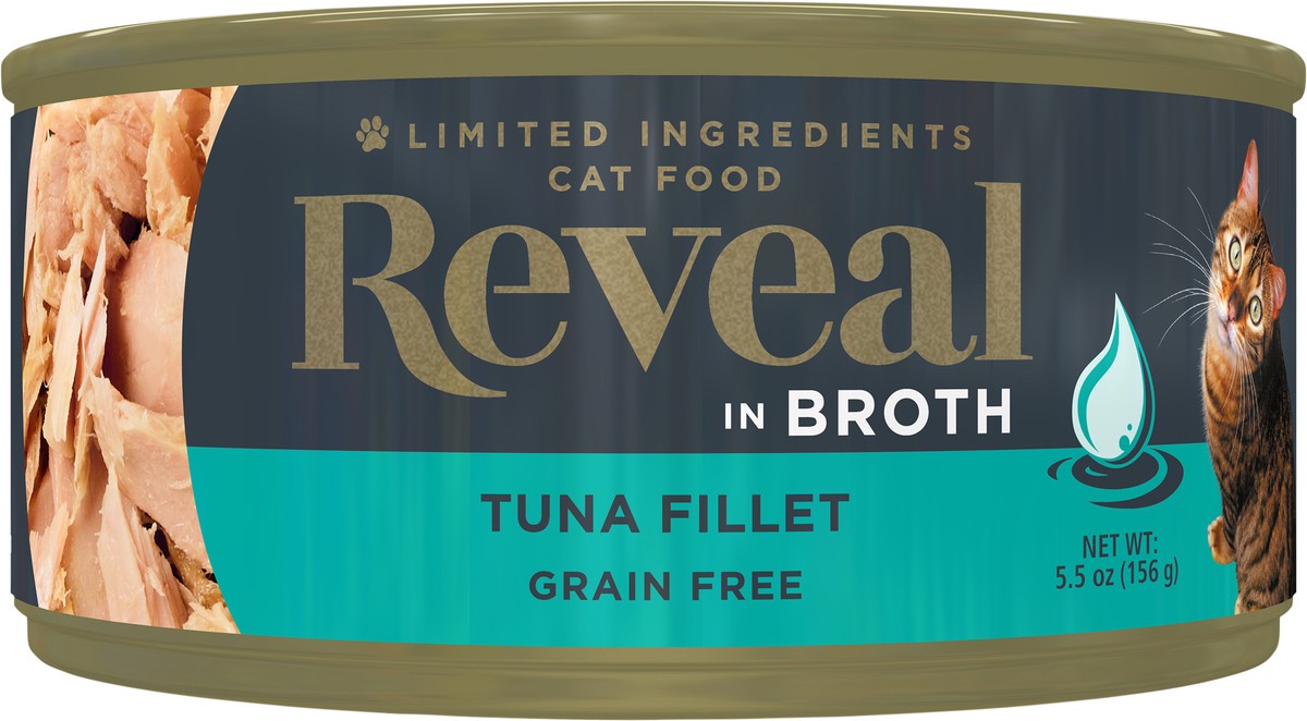 slide 4 of 10, Reveal Natural Wet Cat Food, Tuna Fillet in Broth, 5.5 oz Can, 5.50 oz