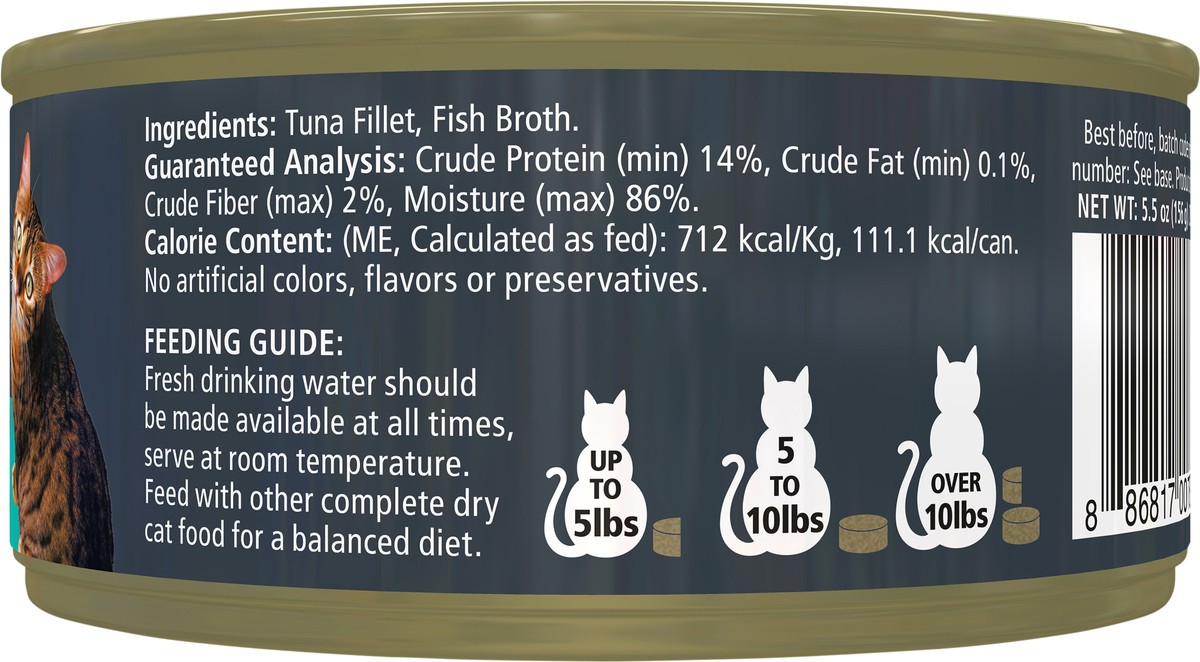 slide 8 of 10, Reveal Natural Wet Cat Food, Tuna Fillet in Broth, 5.5 oz Can, 5.50 oz