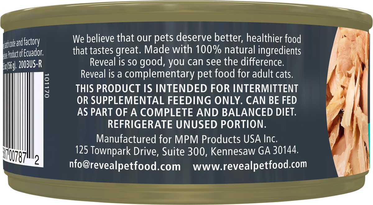 slide 6 of 10, Reveal Natural Wet Cat Food, Tuna Fillet in Broth, 5.5 oz Can, 5.50 oz
