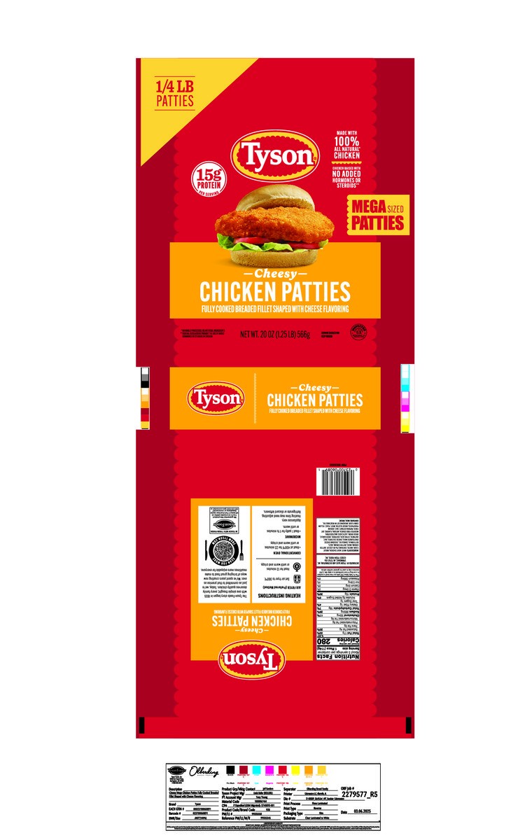 slide 8 of 12, Tyson Frozen Cheesy Mega Chicken Patties, 20 oz, 20 oz