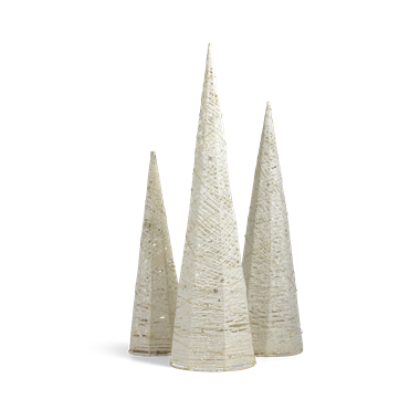 slide 1 of 1, Mud Pie White Glitter Light-Up Trees, Set Of 3, 1 ct