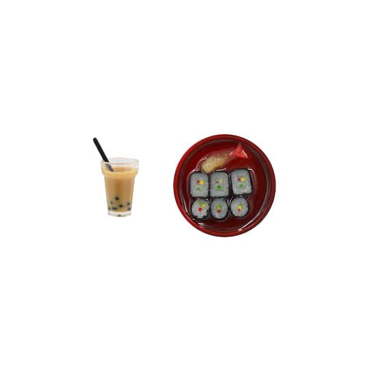 slide 1 of 3, Mini Sushi Plate & Boba Tea By Make Market, 2 in x 0.4 in