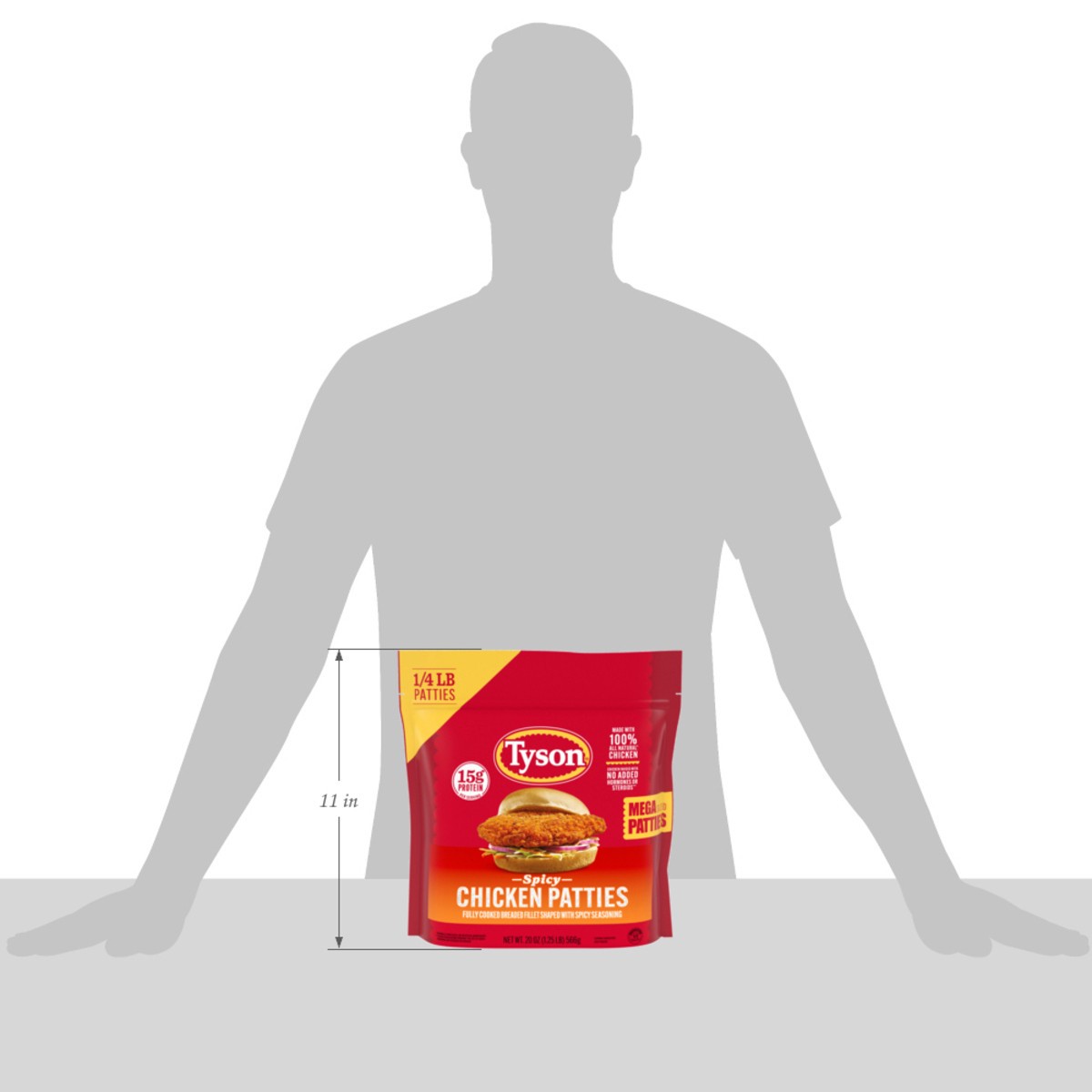 slide 11 of 13, Tyson Frozen Spicy Mega Chicken Patties, 20 oz, 20 oz
