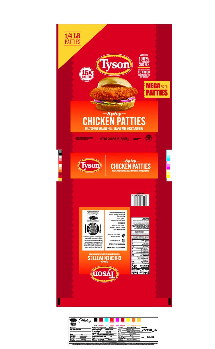 slide 10 of 13, Tyson Frozen Spicy Mega Chicken Patties, 20 oz, 20 oz