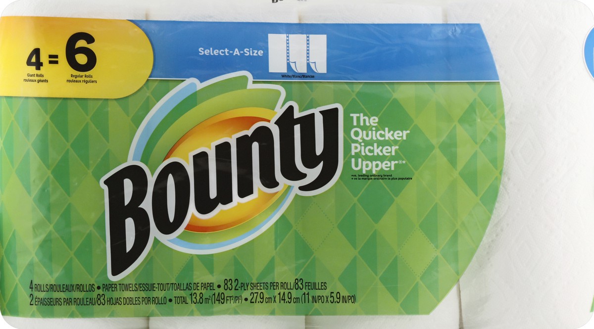 slide 1 of 10, Bounty Paper Towels 4 ea, 4 ct