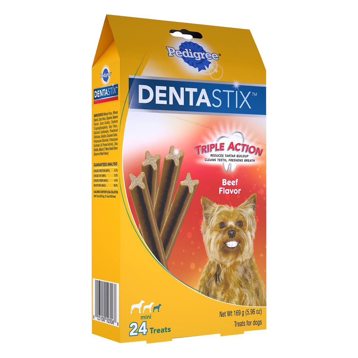 slide 4 of 9, Pedigree Dentastix Beef Flavor Toy/Small Dog Treats Box, 6 Oz