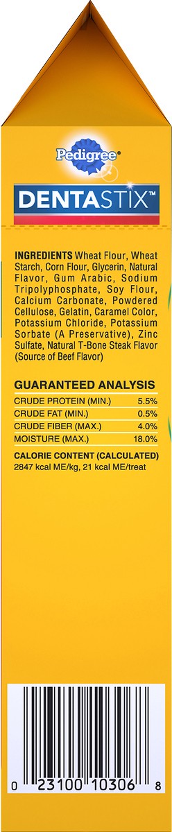 slide 8 of 9, Pedigree Dentastix Beef Flavor Toy/Small Dog Treats Box, 6 Oz