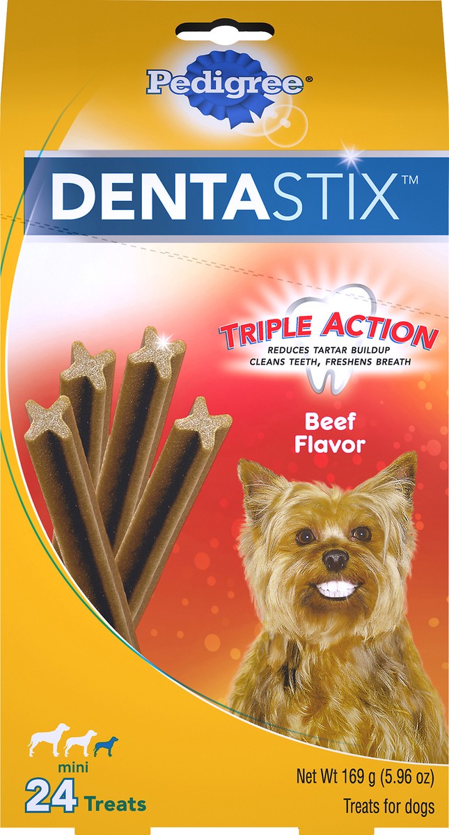 slide 3 of 9, Pedigree Dentastix Beef Flavor Toy/Small Dog Treats Box, 6 Oz