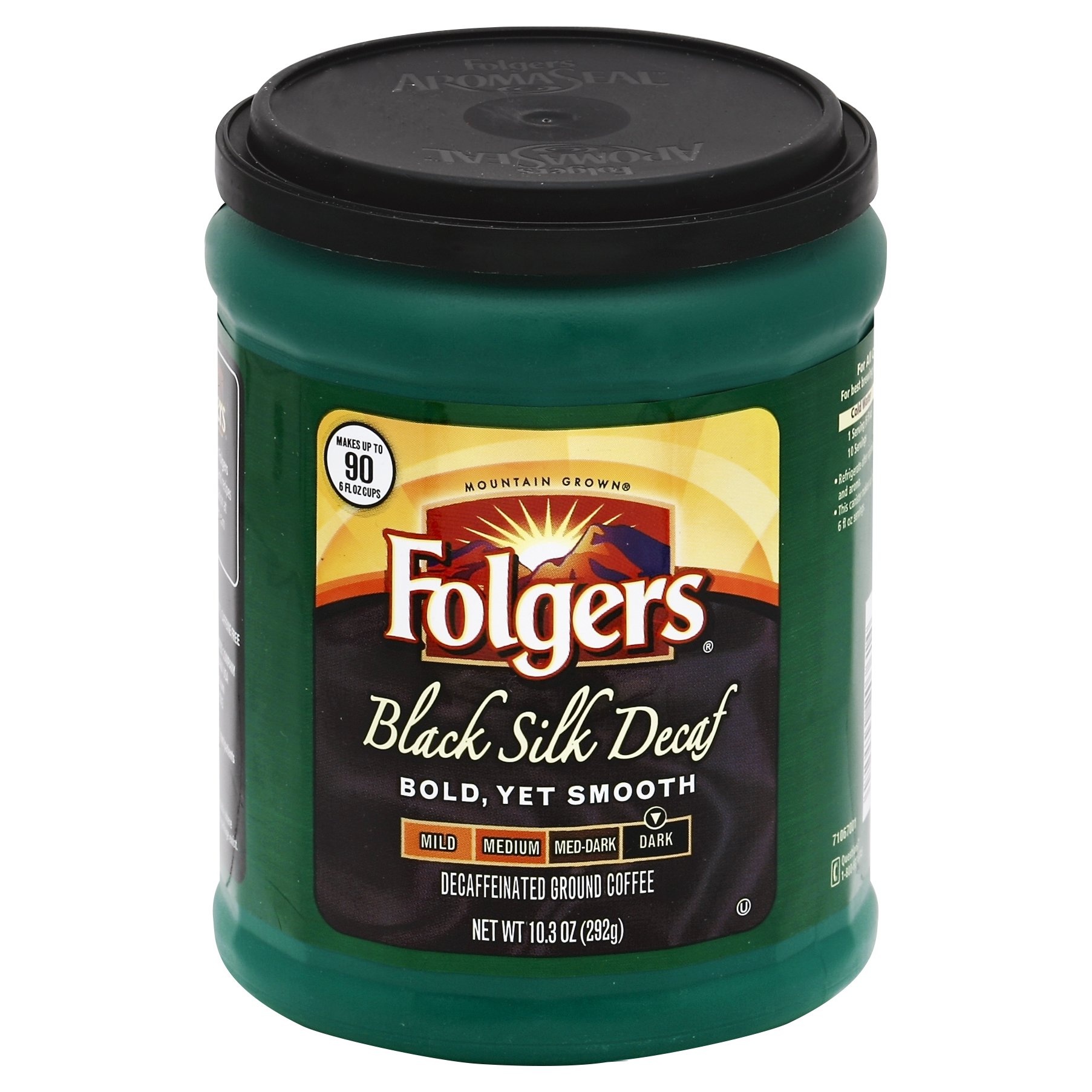 slide 1 of 1, Folgers Black Silk Decaf Decaffeinated Ground Coffee Dark, 10.3 oz