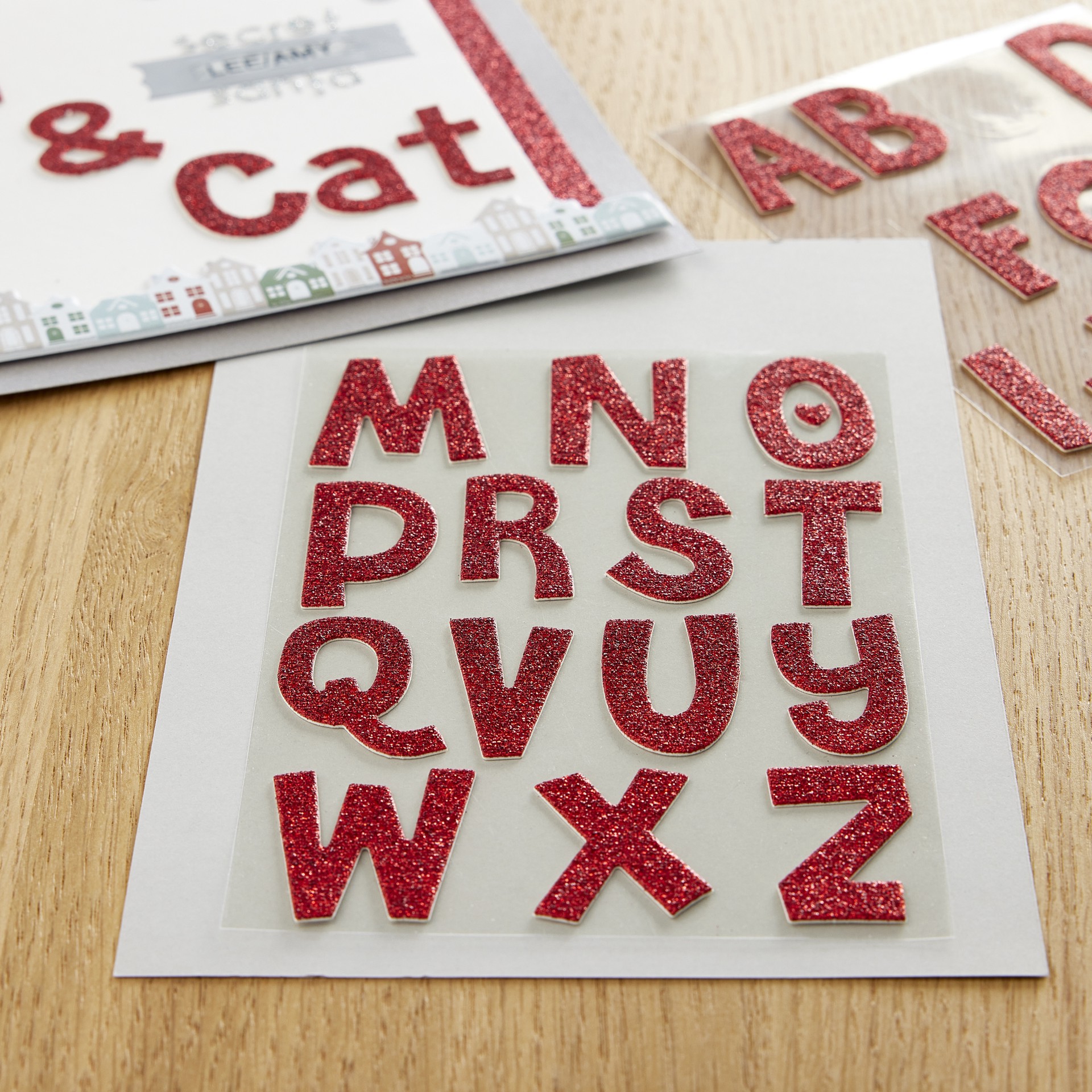 slide 4 of 5, 1.25" Red Glitter Alphabet Stickers By Recollections, 1.25 in