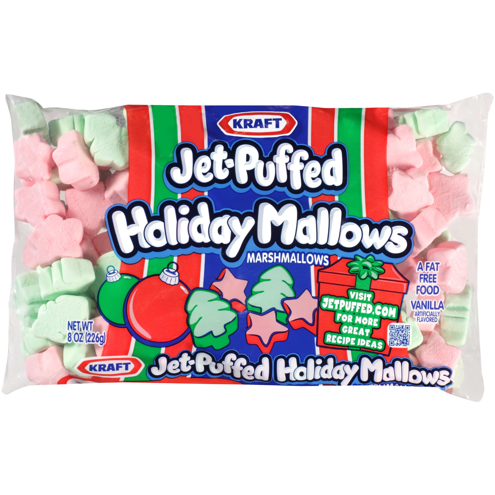 slide 1 of 1, Jet-Puffed Vanilla Holiday Shaped Christmas Mallows Marshmallows, 8 oz