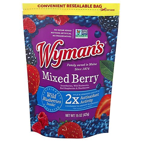 slide 1 of 1, Wymans Mixed Berries - 15 Oz, 15 oz
