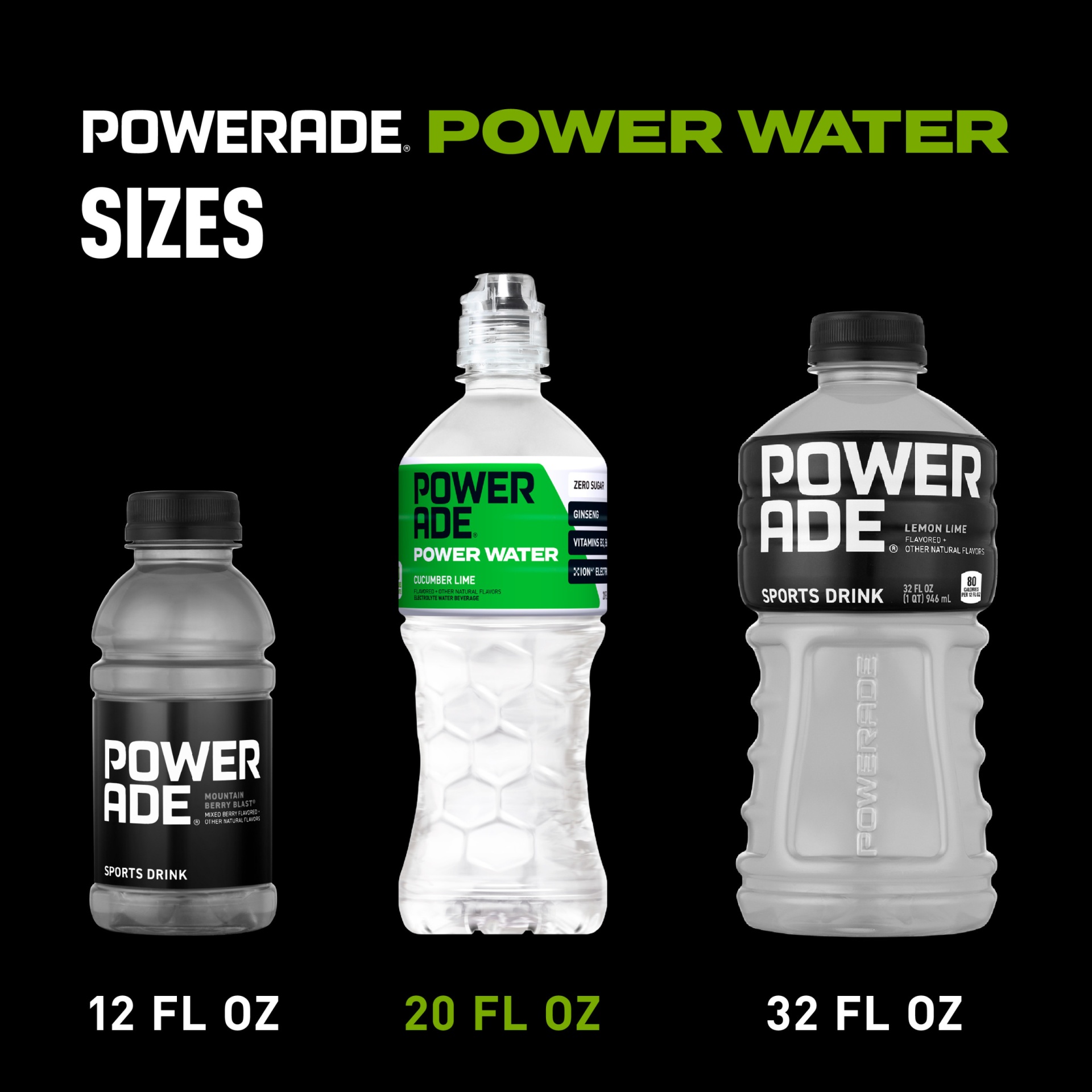 slide 11 of 13, Powerade Power Water Cucumber Lime Sports Drink, 20 fl oz