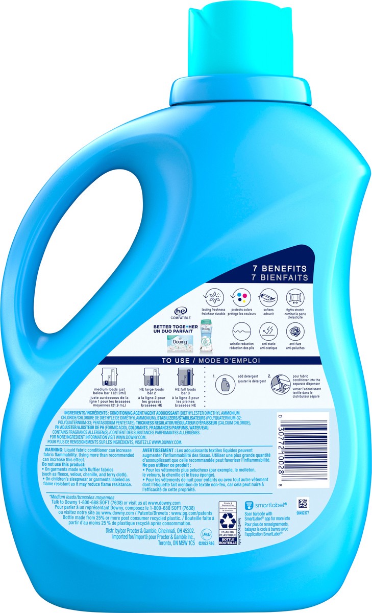 slide 7 of 7, Downy Ultra Laundry Liquid Fabric Softener (Fabric Conditioner), Clean Breeze, 88 fl oz, 120 Loads, 88 fl oz