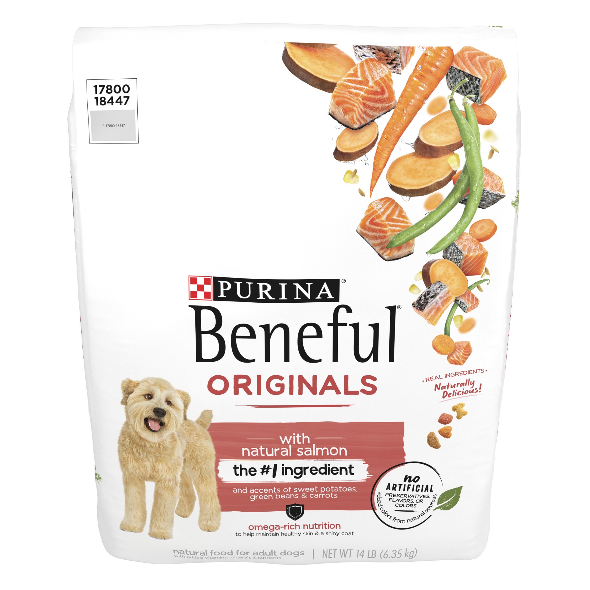 slide 1 of 9, Beneful Purina Beneful Originals With Natural Salmon, Skin and Coat Support Dry Dog Food, 14 lb