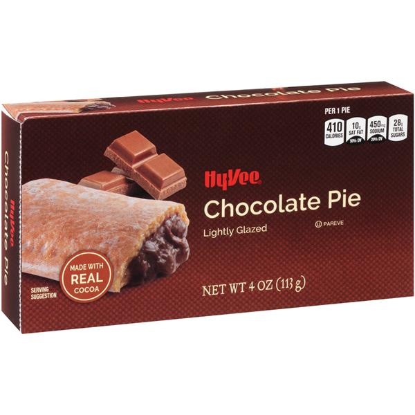 slide 1 of 1, HyVee Lightly Glazed Chocolate Pie, 4 oz