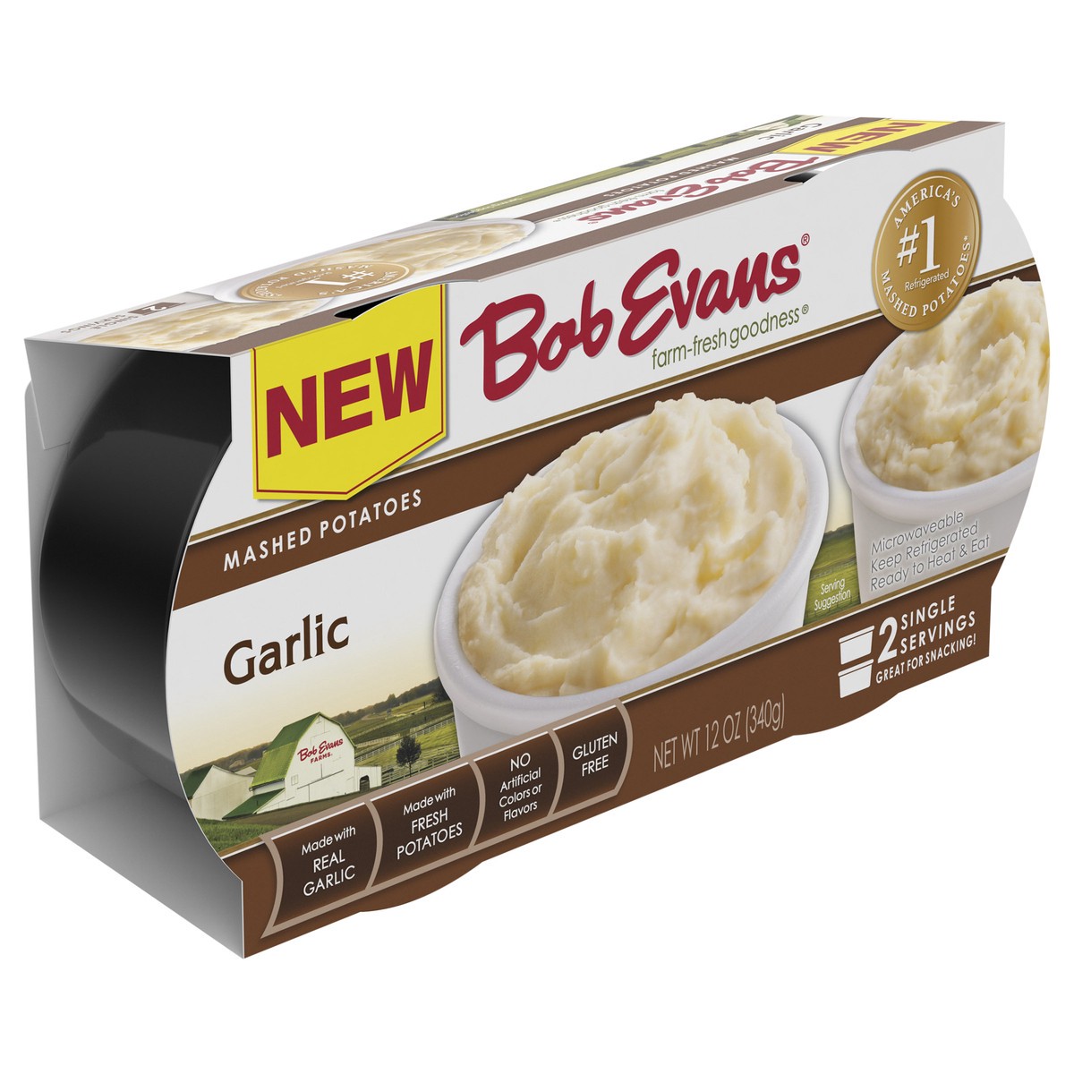 slide 11 of 12, Bob Evans Garlic Mashed Potatoes Single Serve 12 oz 2 ct, 12 oz