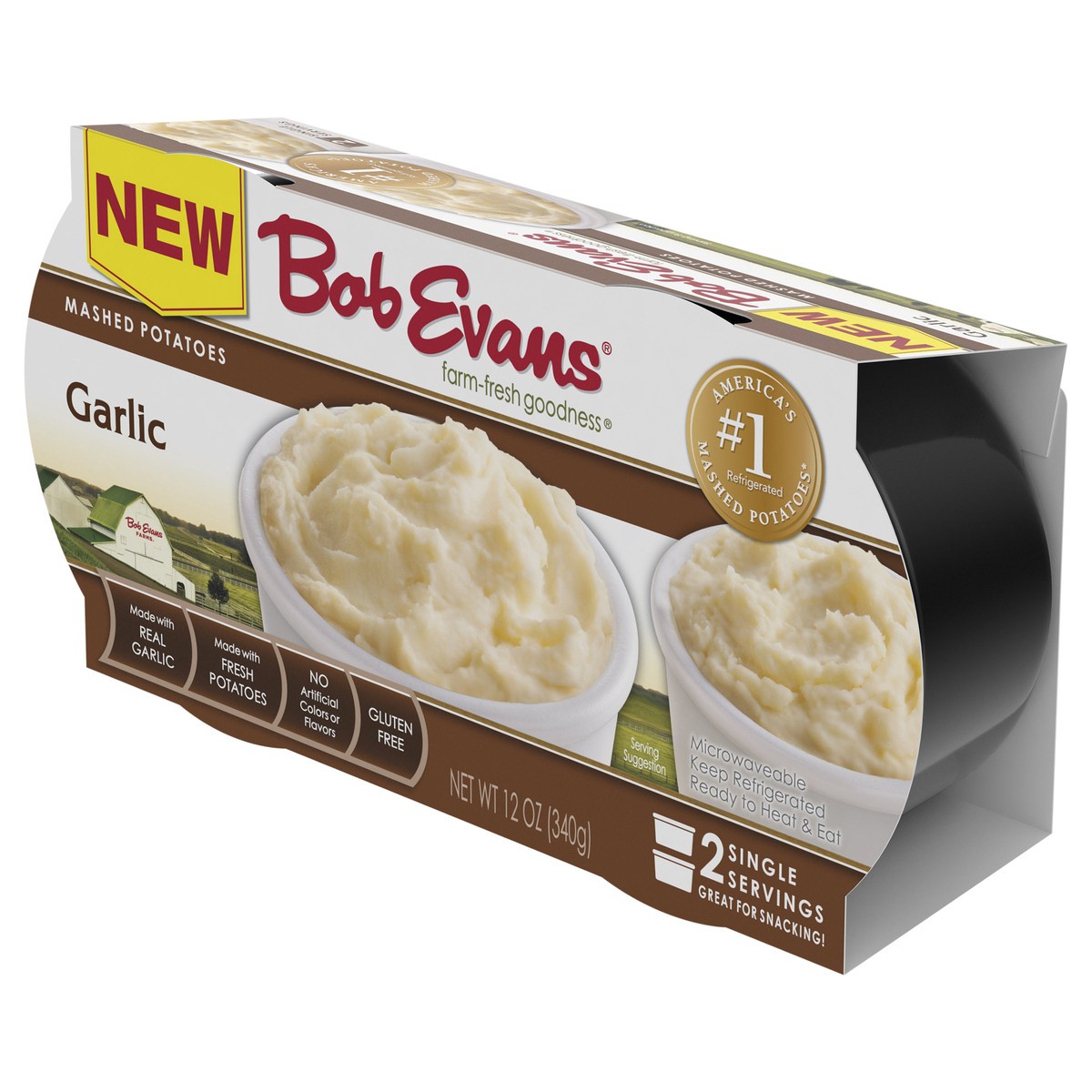 slide 4 of 12, Bob Evans Garlic Mashed Potatoes Single Serve 12 oz 2 ct, 12 oz
