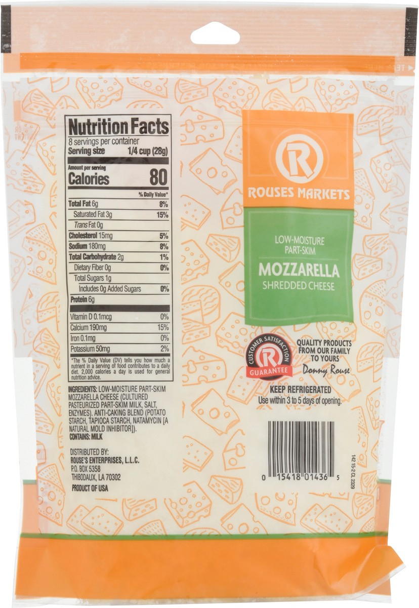 slide 3 of 9, Rouses Markets Mozzarella Shredded Cheese 8 oz, 8 oz