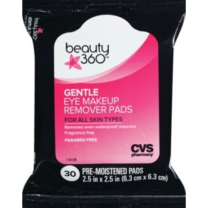 slide 1 of 1, Beauty 360 Pre Moistened Eye Makeup Remover Pad, 30 ct