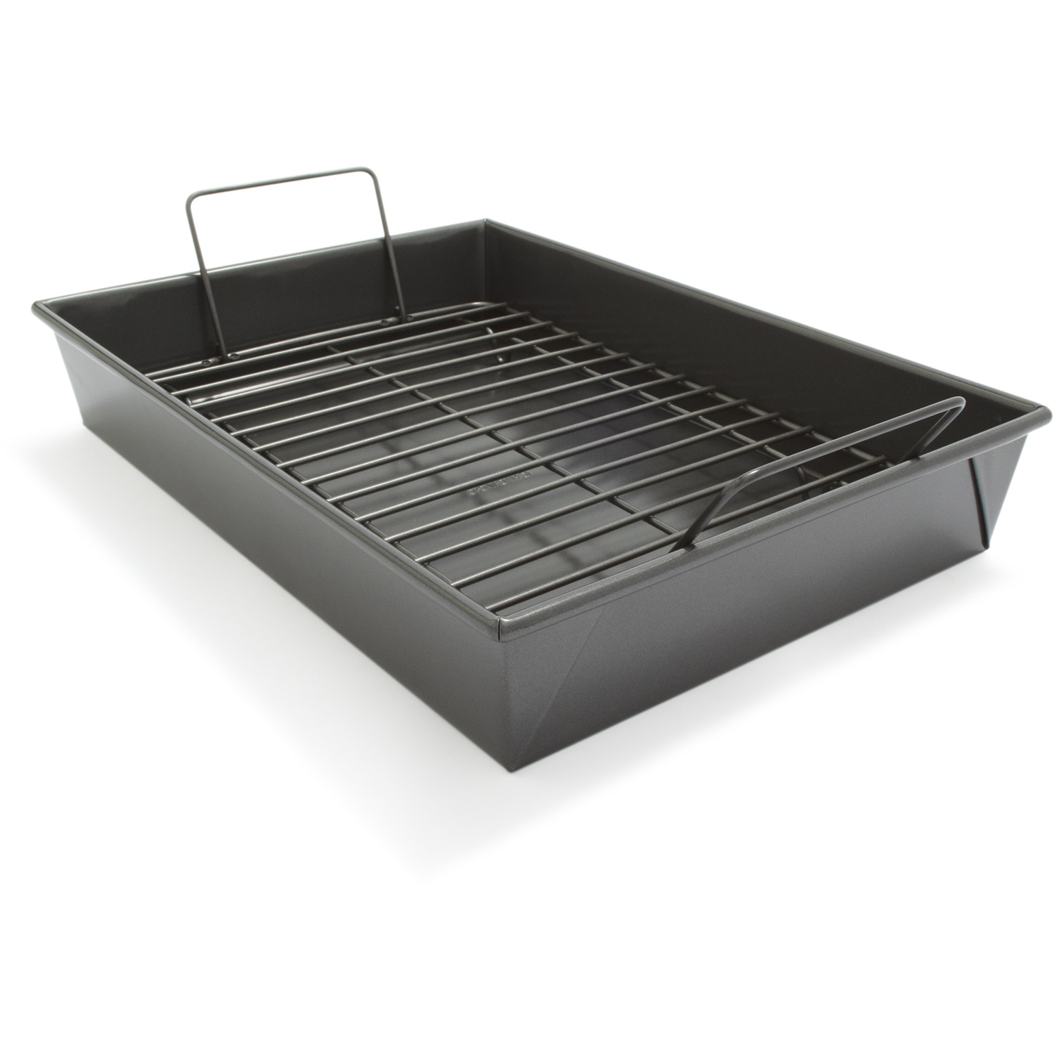 slide 1 of 1, Chicago Metallic Roasting Pan With Rack, 13 in x 9.5 in