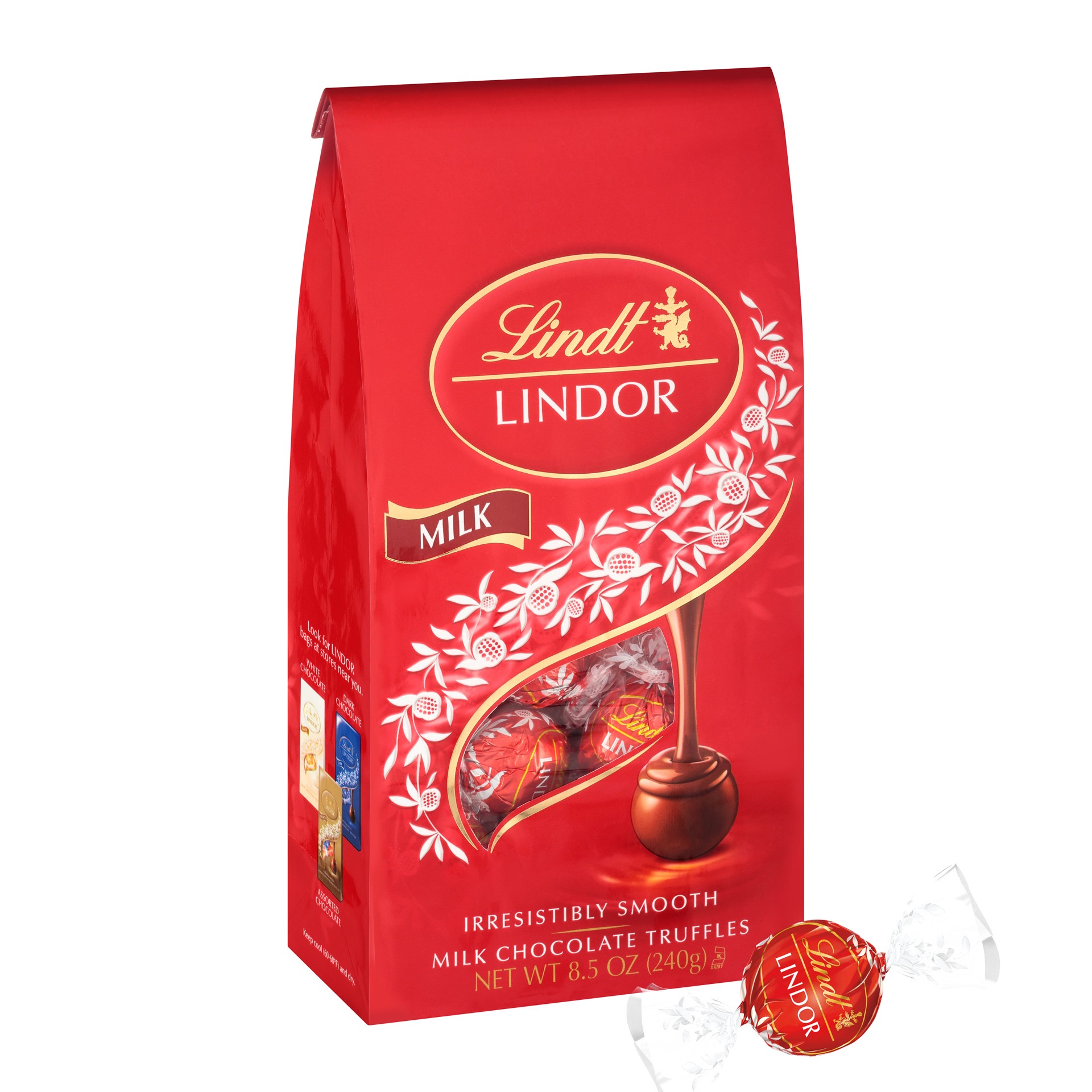 slide 1 of 11, Lindt LINDOR Milk Chocolate Candy Truffles, Chocolates with Smooth, Melting Truffle Center, 8.5 oz. Bag, 8.5 oz