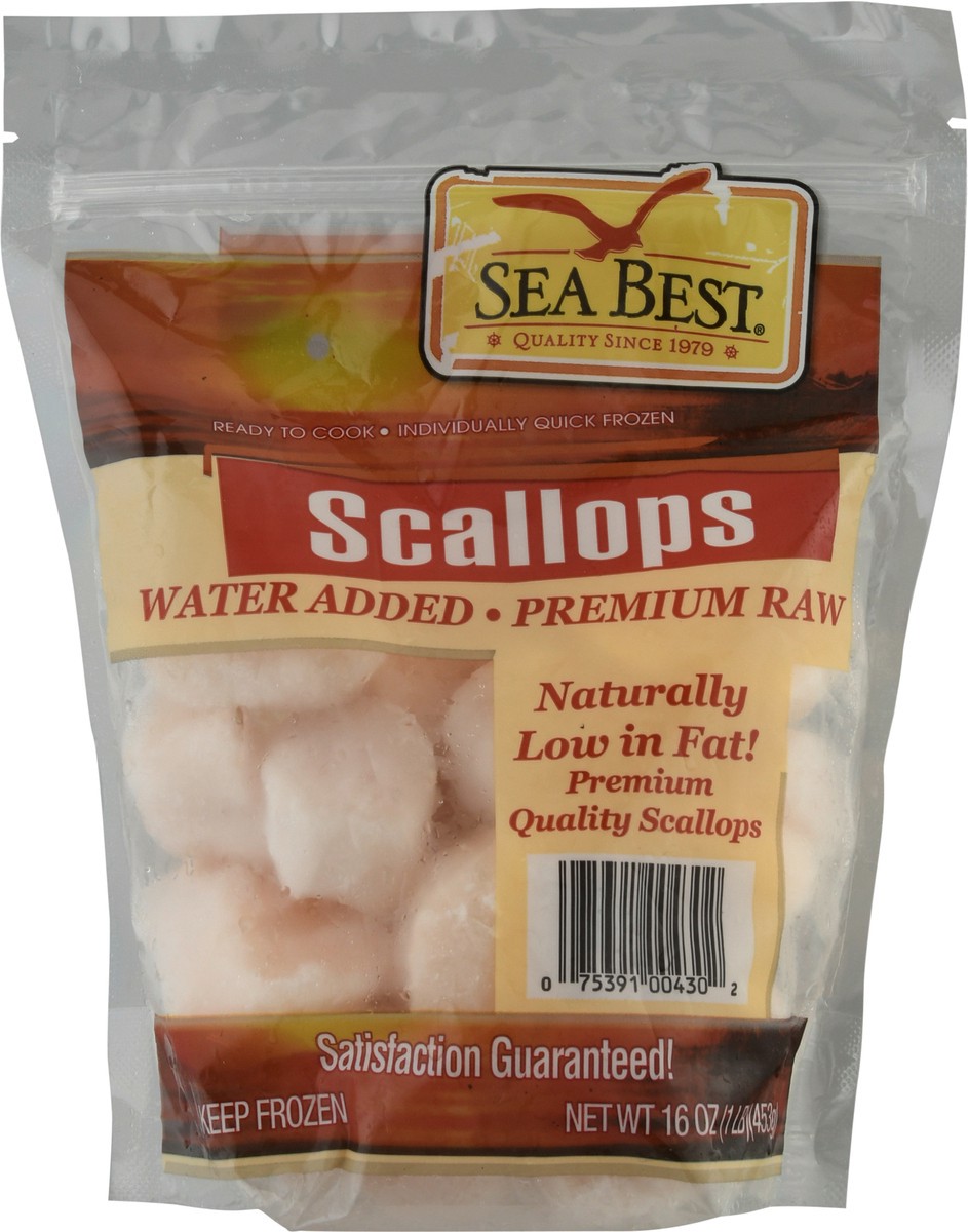 slide 9 of 9, Sea Best Water Added Premium Raw Scallops 16 oz Bag, 16 oz