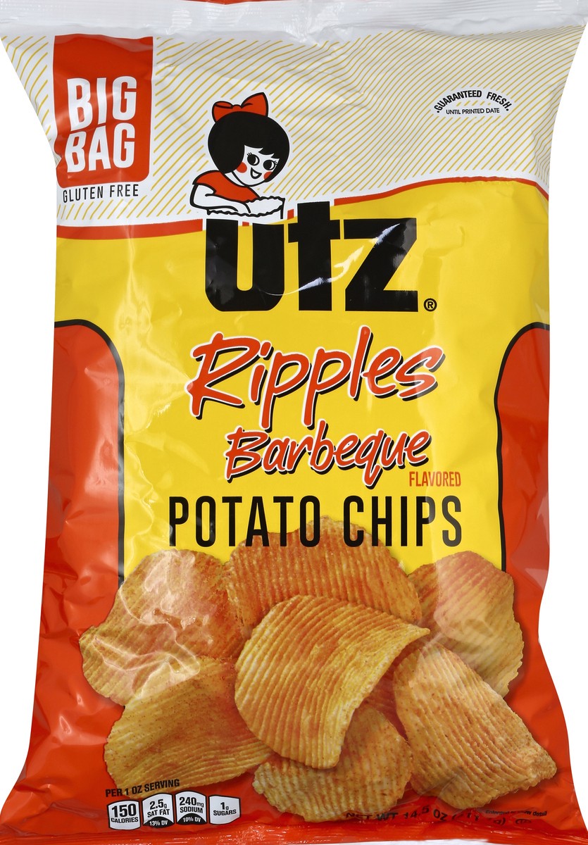 slide 5 of 5, Utz Bar-B-Q Flavored Ripple Cut Potato Chips, 15.5 oz