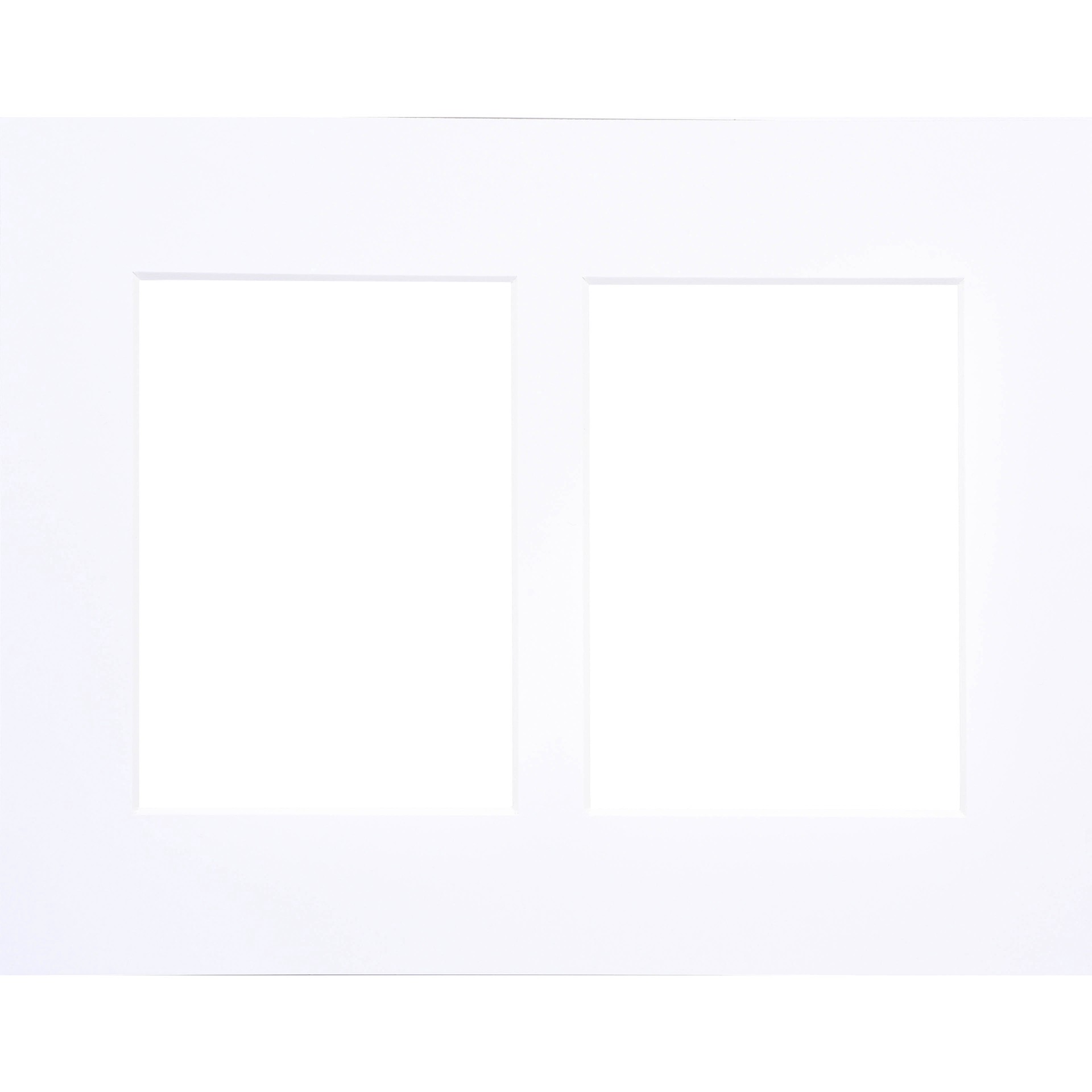 slide 2 of 2, 2 Opening 11" X 14" Museum White Mat By Studio Decor, 5" X 7" Opening Size, 11 in x 14 in