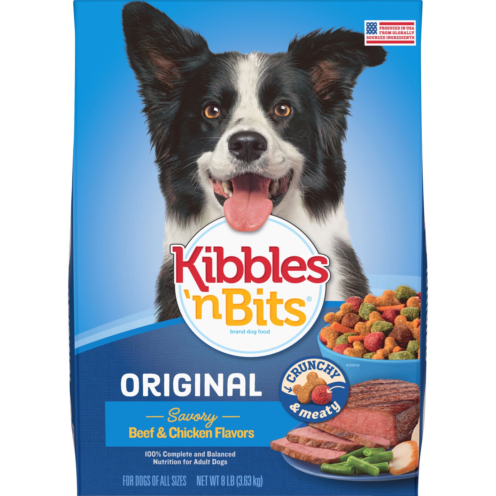 slide 1 of 2, Kibbles 'n Bits Original Savory Beef & Chicken Flavors Dry Dog Food, 8-Pound, 8 lb