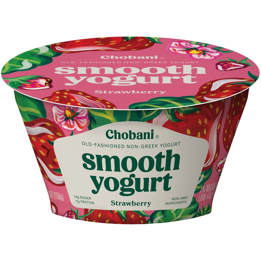 slide 1 of 1, Chobani Strawberry Smooth Yogurt, 5.3 oz