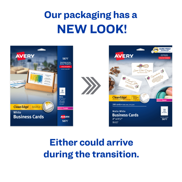 slide 6 of 8, Avery Laser Two-Sided Printable Clean Edge Business Cards - White, 200 ct