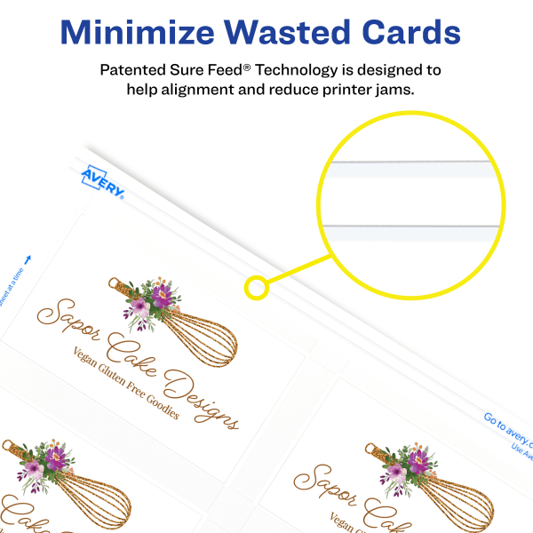 slide 4 of 8, Avery Laser Two-Sided Printable Clean Edge Business Cards - White, 200 ct