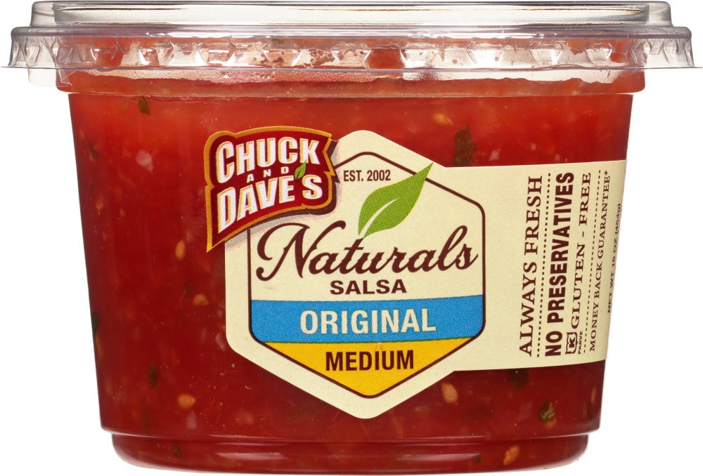 slide 2 of 4, Chuck And Dave's Naturals Medium Original Salsa 16 oz, 16 oz