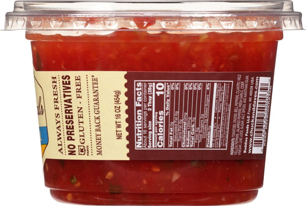 slide 3 of 4, Chuck And Dave's Naturals Medium Original Salsa 16 oz, 16 oz