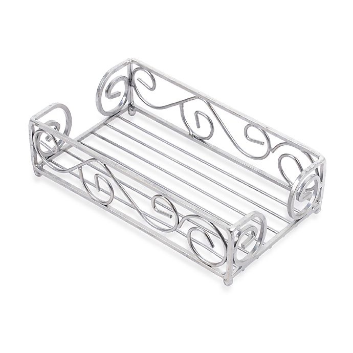 slide 1 of 1, Winter Wonderland Scroll Guest Towel Holder - Brushed Silver, 1 ct