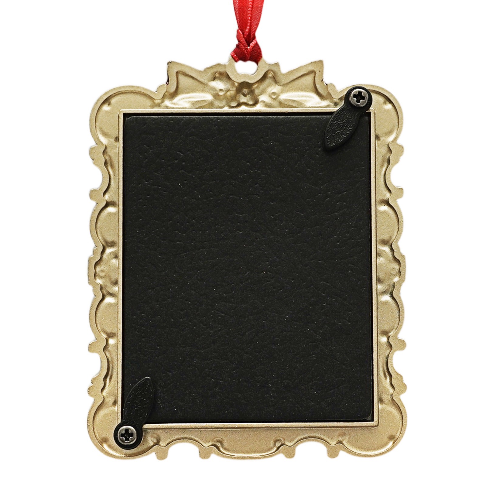 slide 3 of 3, 2" X 2.5" Gold With Holly & Bow Ornate Metal Ornament Frame By Studio Decor, 2 in x 2.5 in