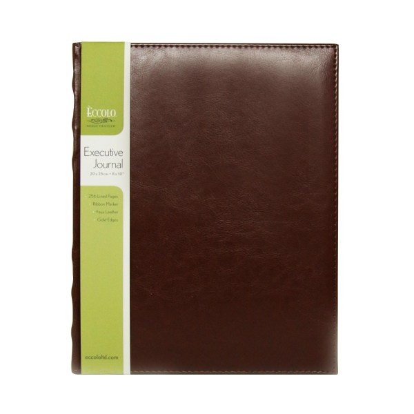 slide 1 of 1, Eccolo Executive Journal Brown, 1 ct
