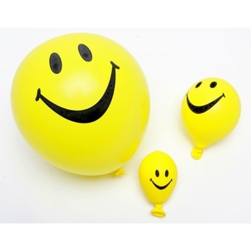 slide 1 of 1, Funsational Helium Quality Smiley Face Balloons, 8 ct