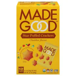 MadeGood Organic Gluten Free Cheddar Flavored Star Puffed Crackers